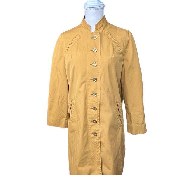 Misty Harbor Gold Button-Up Raincoat Size 10 - Picture 1 of 16